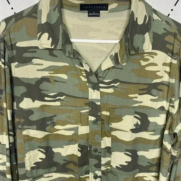 Sanctuary Camo Patchwork Military Button Down Shirt - Picture 3 of 8
